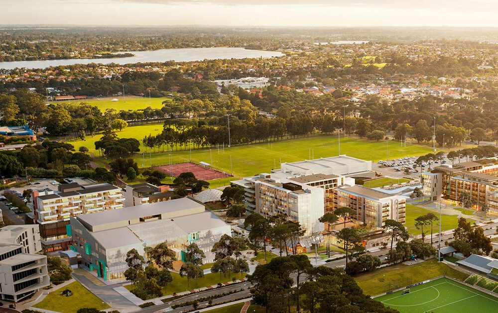 Aerial photo of Curtin Perth