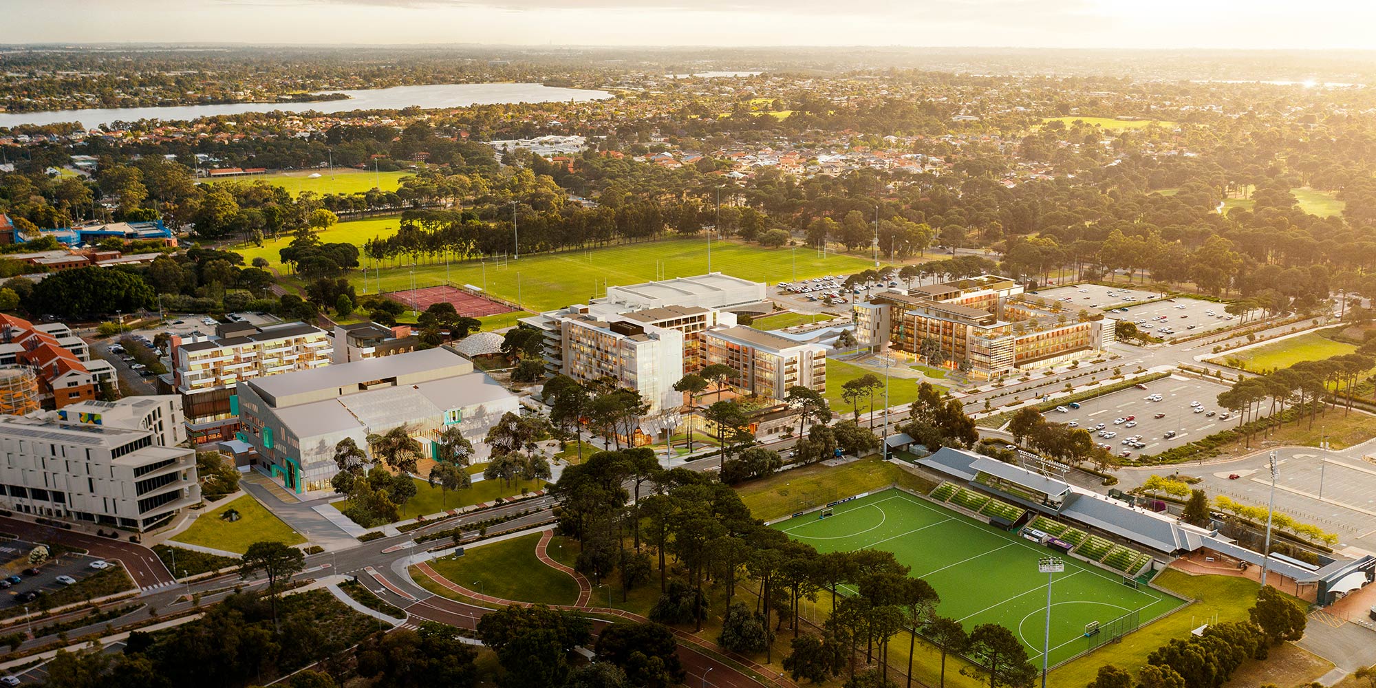 Aerial picture of the Curtin Perth Campus