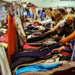 People shopping at the Bindaring Clothing Sale