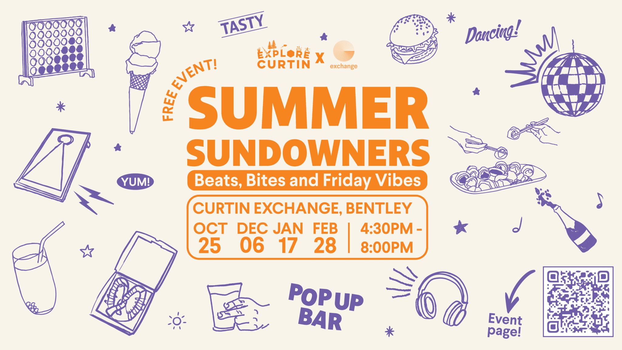 Summer sundowners graphic.