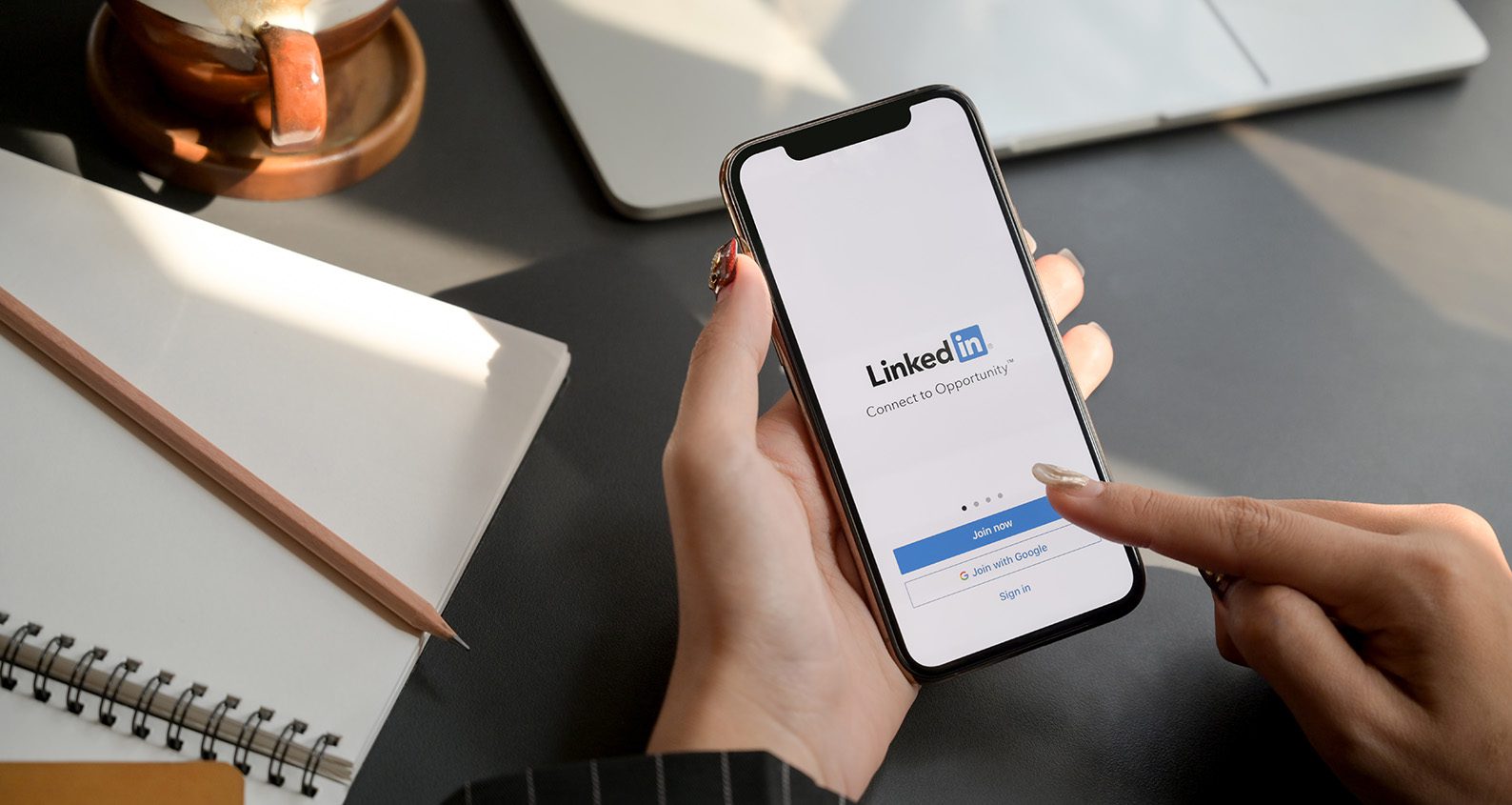 Accessing LinkedIn on a phone