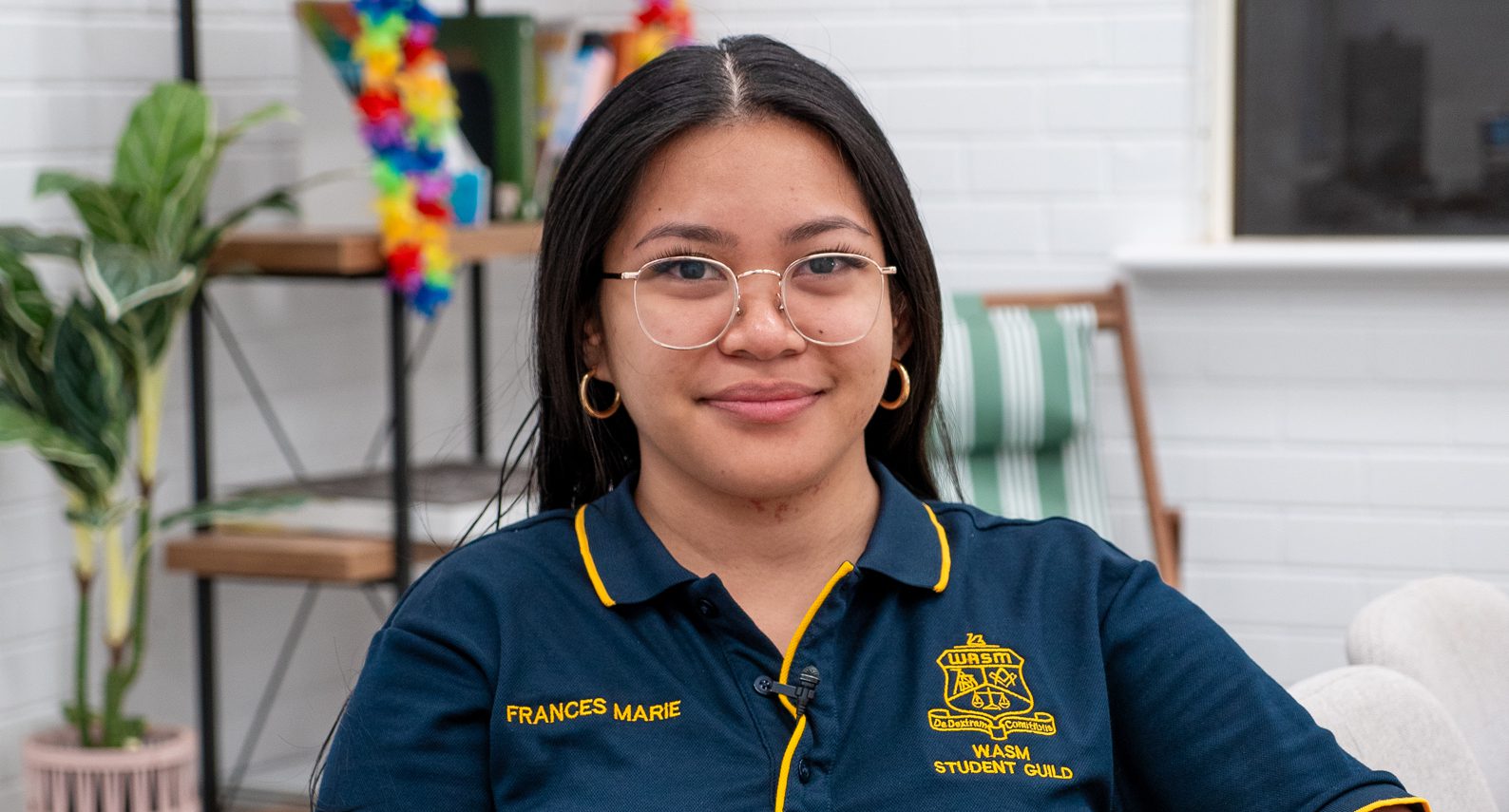 Frances Macapili smiles for a photo in the Kalgoorlie Guild office.