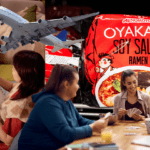 A collage of images of students and ramen.