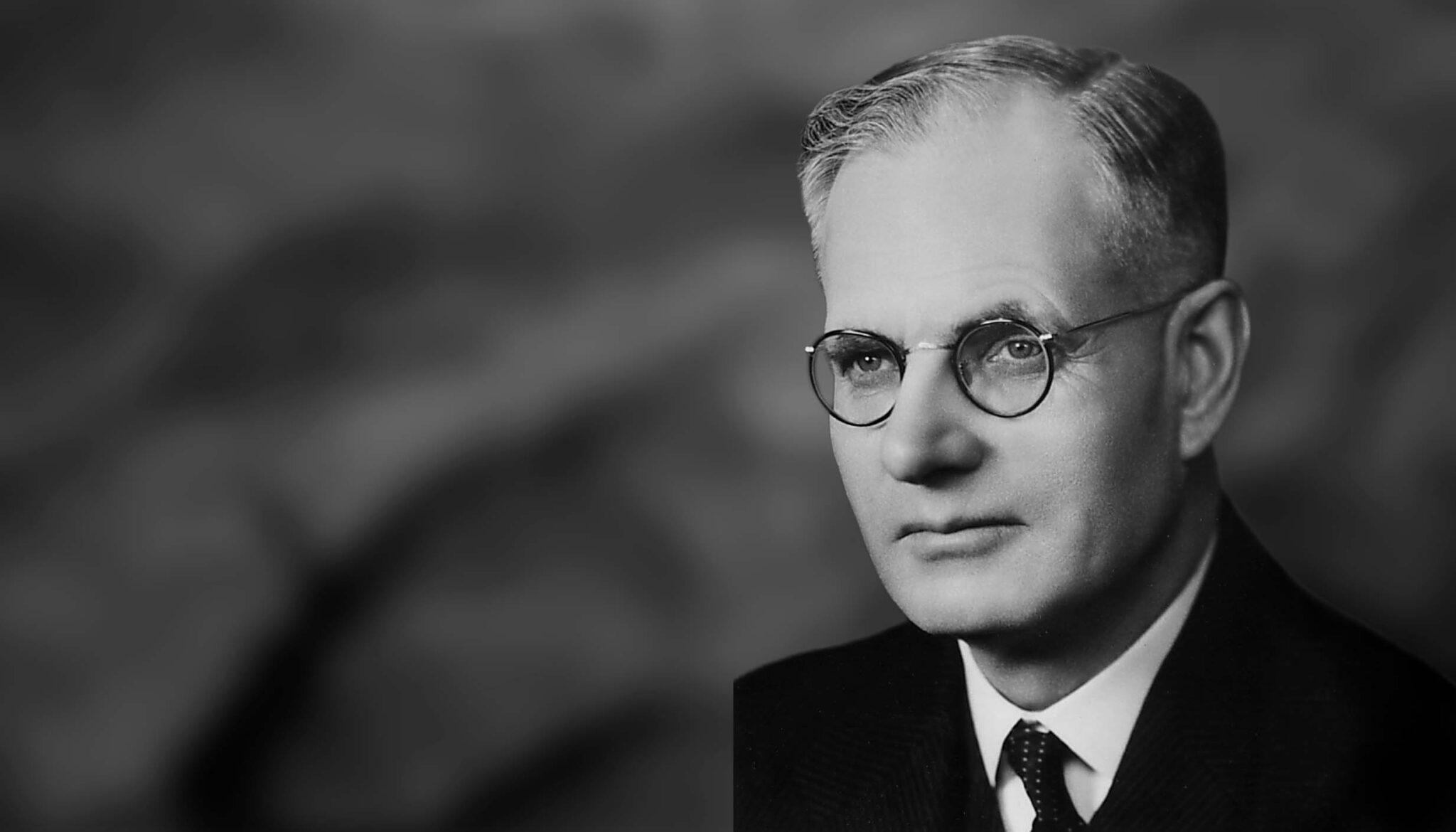 An image of prime minister John Curtin, in black and white.
