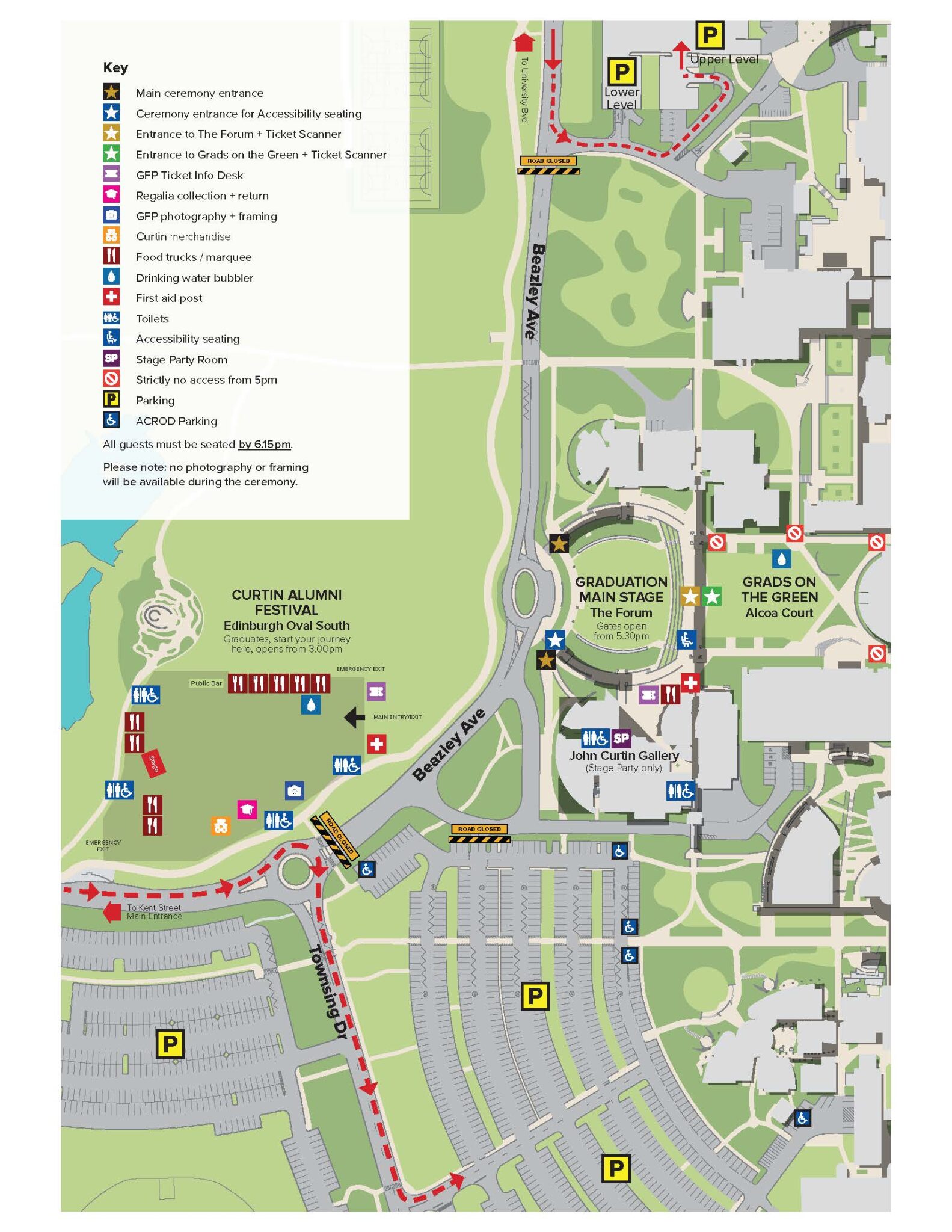 Map displaying road closures on Beasley Avenue. 