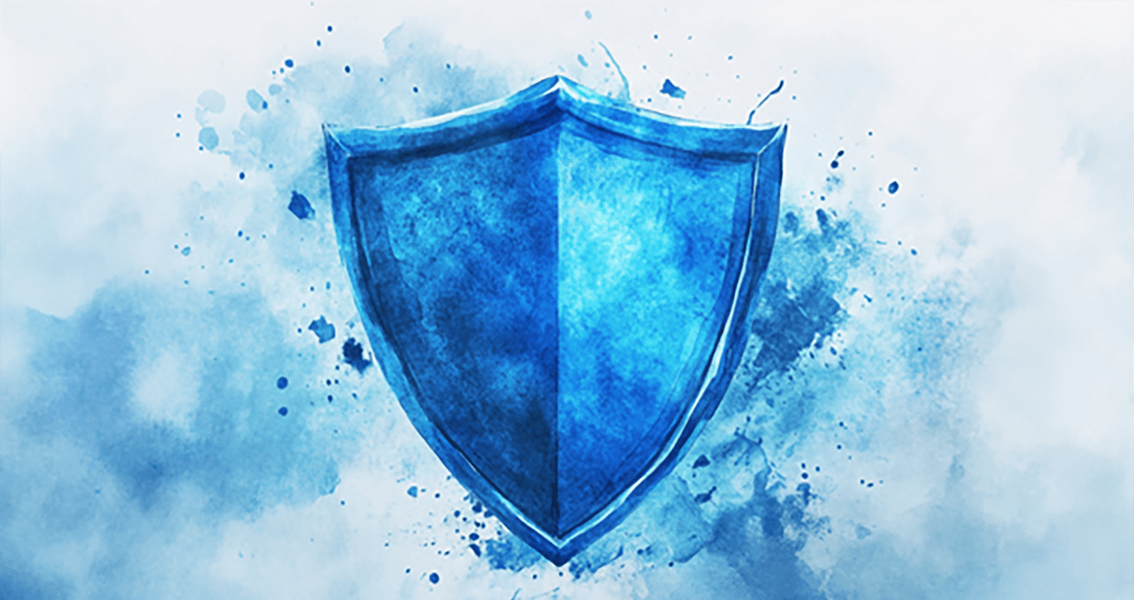 Blue shield graphic.