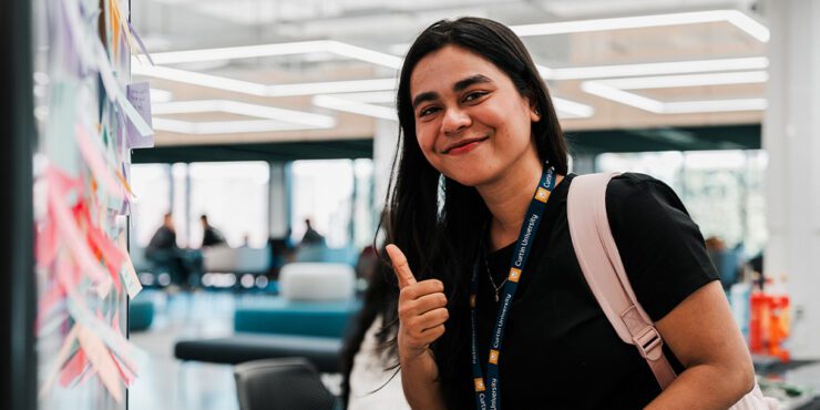 Student smiling.