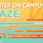 Winter on campus maze graphic.