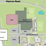 Map of PA2 and footpath closures on Curtin Bentley campus