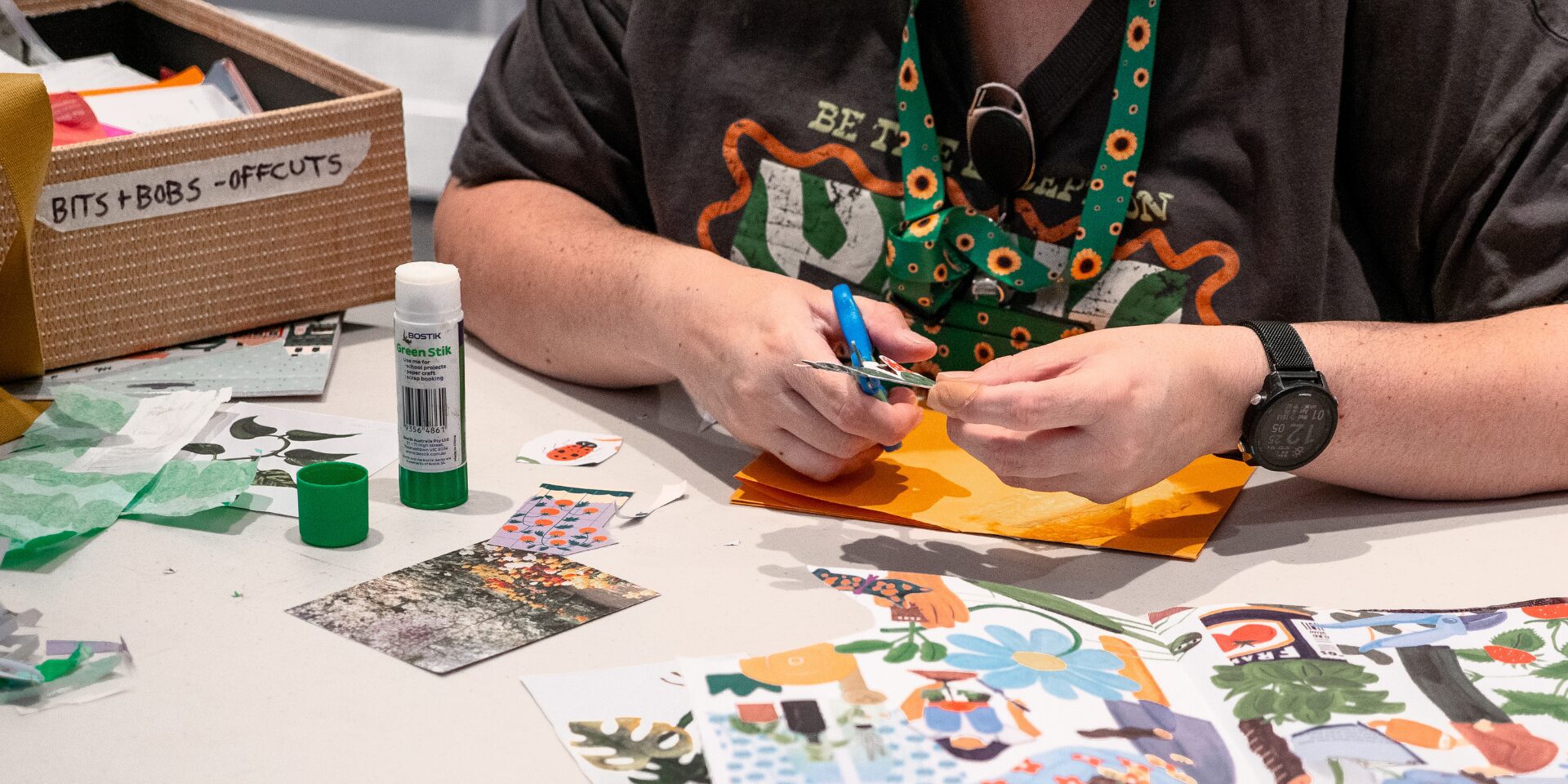 A person doing arts and crafts
