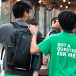 Student mentor helping a new student navigate campus and connect with the Curtin community.