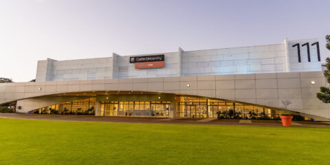 Photo of the front of Curtin Stadium