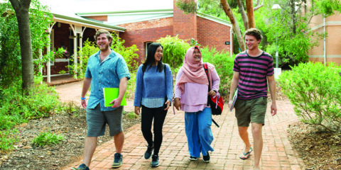 Students walking on Kalgoorlie campus