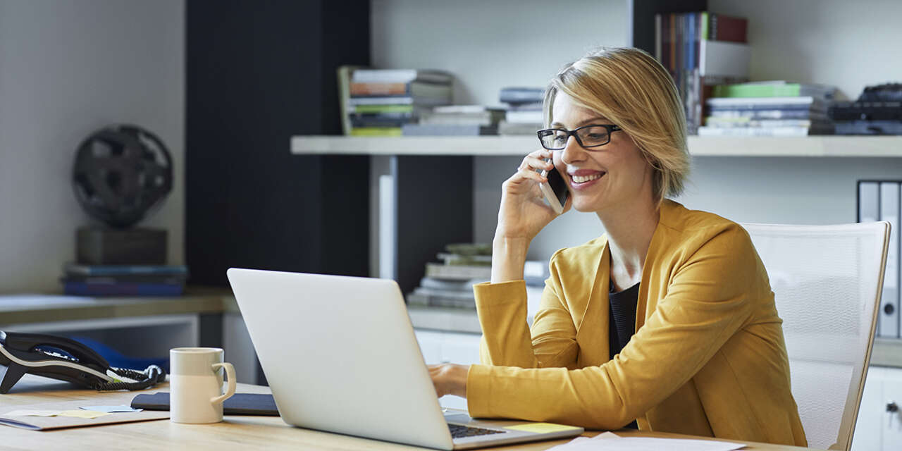 Business woman on the phone