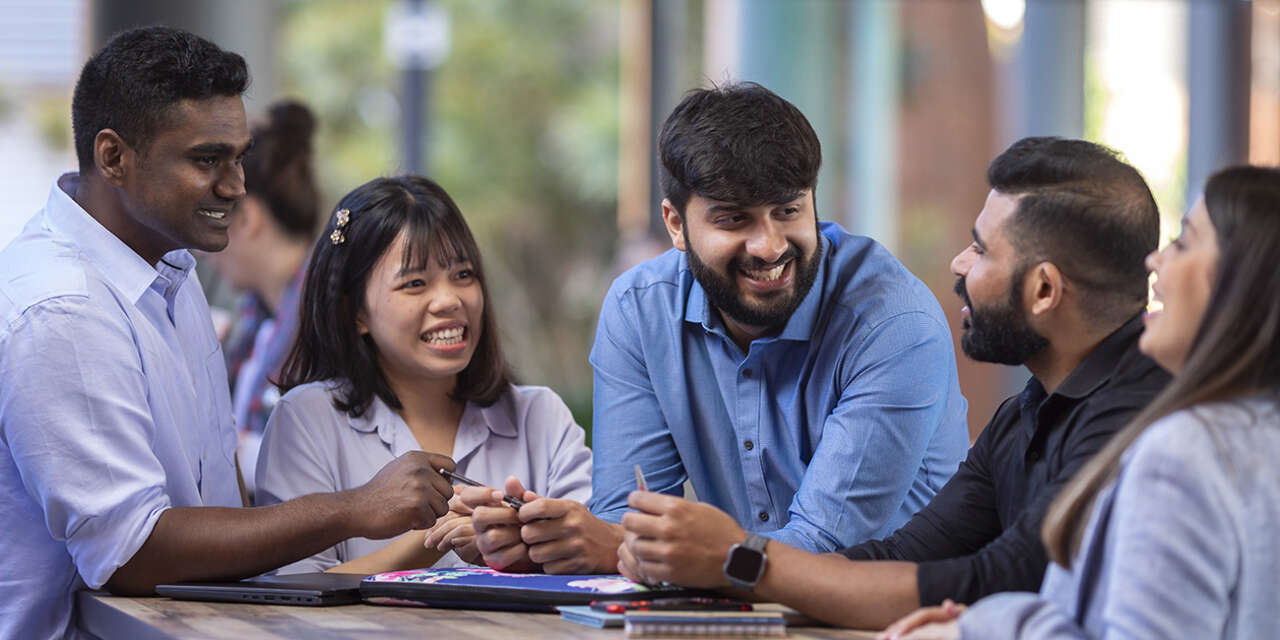 Students in Wesfarmers Court