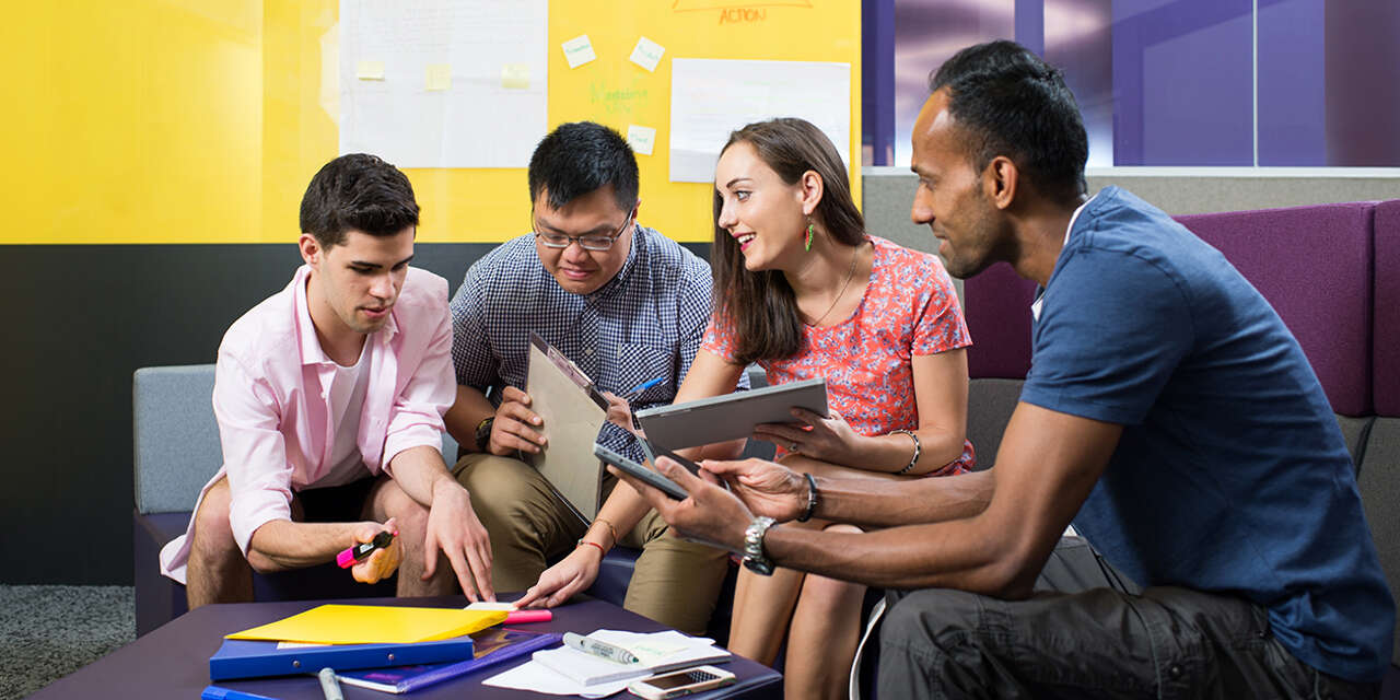 Students in a meeting room