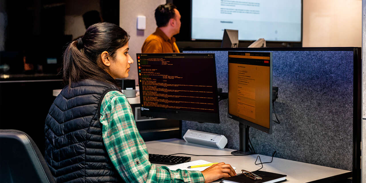 Student on a computer