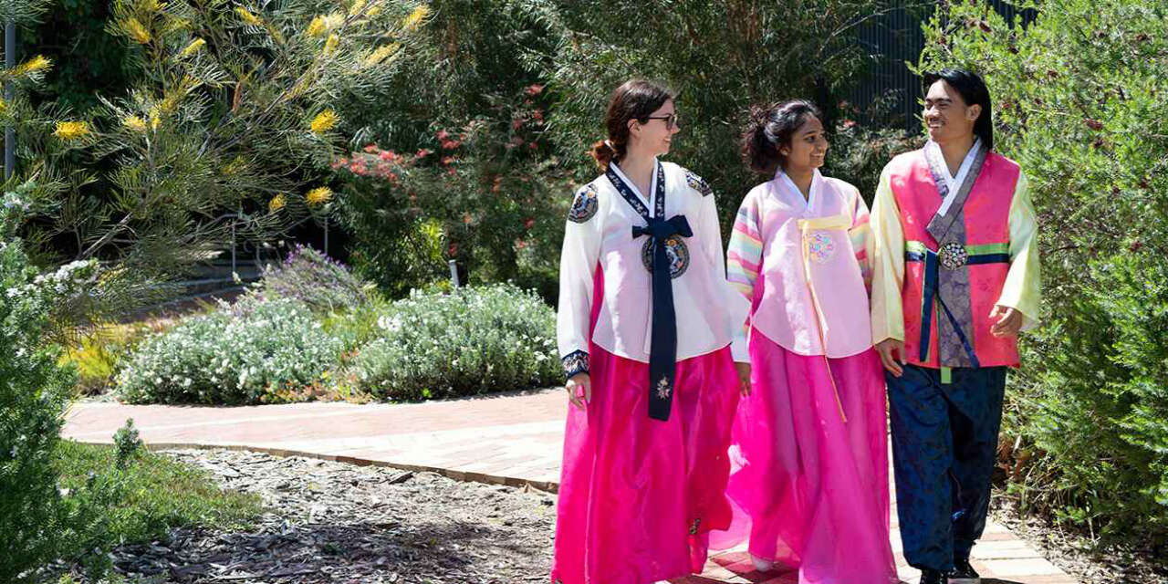 Korean students taking a walk