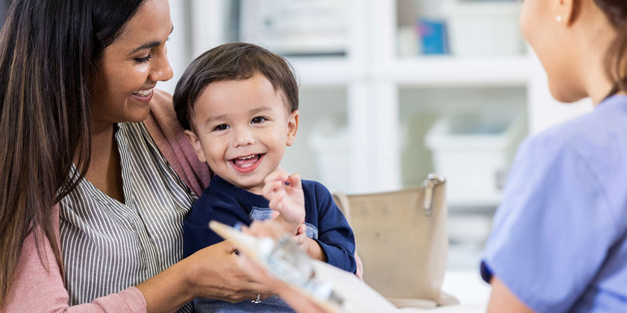 Nurse caring for a child