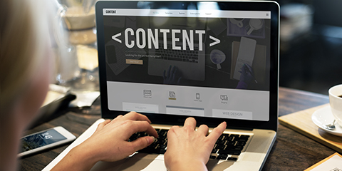 A laptop computer showing content