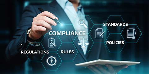 Compliance Rules Law Regulation Policy Business Technology concept.