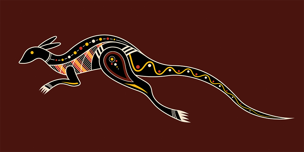 Kangaroo Aboriginal art style