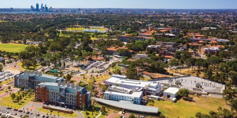 Aerial view of Curtin Perth