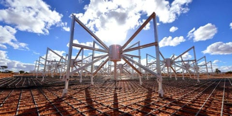 Dipole antennas of the Murchison Widefield Array MWA radio telescope in Mid West Western Australia.