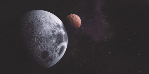 Moon and a planet.