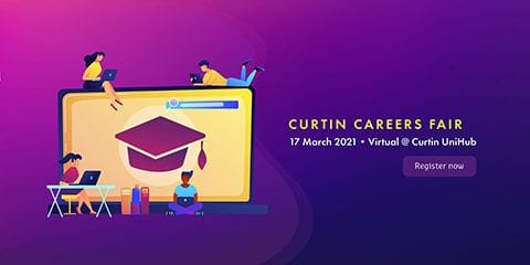 Curtin careers fair 2021 logo
