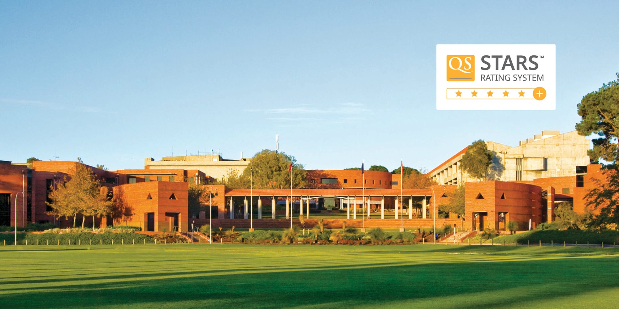 Curtin campus with the QS 5 star logo overlaid